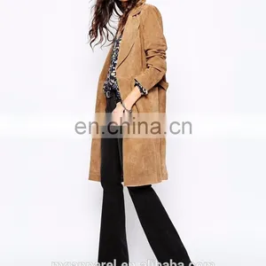 New Arrival Winter Suede Coat 100% Leather Suede Fabric Ladies Long Winter Coats for Women thumbnail-5