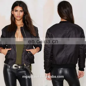 Wholesale Fashion Satin Bomber Jacket Custom Bomber Jacket Woman 2016 thumbnail-1