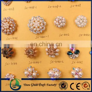26mm Shining Gold Rhinestone Button With Shank/flat Back for Garment thumbnail-1
