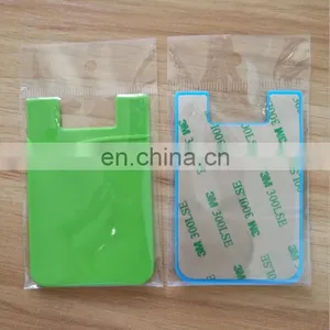 Custom 3M Adhesive Silicone Cell Phone Card Wallet Holder thumbnail-1