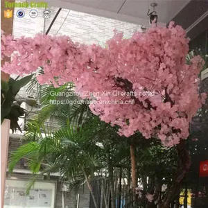 New Arrival Factory Direct Wedding Decor Natural Bending Trunk Artificial Silk Trees Cherry Blossoms thumbnail-3