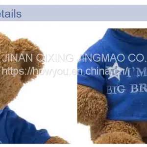 China OEM ODM Classic Stuffed Animal Custom 30cm Teddy Bear Plush Toys With Shirt thumbnail-3