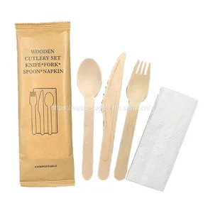 Great Price Parties Wedding Events Disposable Biodegradable 16cm Wooden Cutlery Set thumbnail-4
