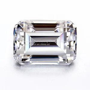 Wholesale Moissanite DF Colorless Simulated Diamond Loose Stone Emerald Brilliant Cut Excellent Cutting VVS Clarity for Jewelry Making thumbnail-1
