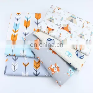 Cartoon Arrow Fox Printed Fabric Kindergarten Baby Quilt Cover Sheet Cotton Twill Nordic Instagram Cartoon Fabric thumbnail-5