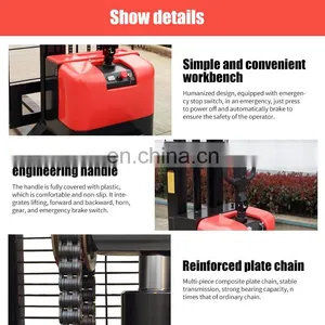 Top 5 Brand 2000kg Adjustable Forks Portable Electric Forklift Price Electric Stacker Hand Pallet thumbnail-4