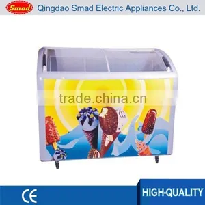 378L Energy Saving Sliding Glass Door Chest Freezer Ice Cream Freezer thumbnail-3
