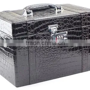 OEM Black Leather Tabletop Jewelry Display Case,leather Travel Jewelry Display Case thumbnail-2