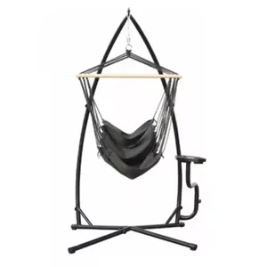 Black Color Strong and Durable Single Hanging Swing Chair With Stand thumbnail-1