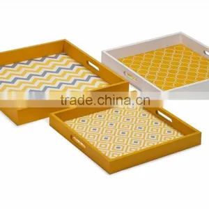 High Quality Best Selling Lacquered Printing Designed Serving Tray thumbnail-1