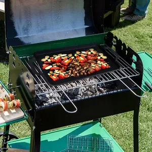 Factory Seasoned Outdoor BBQ Carbon Steel Grill Basket thumbnail-1