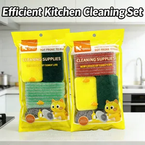 High Quality Scouring Pad Washing Dishes Household Cleaner Kitchen Sponge Green Scouring Pad thumbnail-1