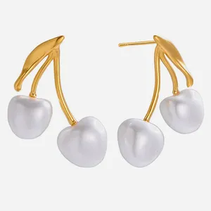 No Fade Gold Plated Earrings - Tarnish Free Stainless Steel Waterproof Jewelry thumbnail-4