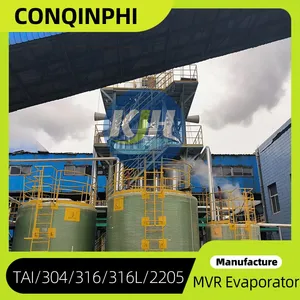 0.5-80 T/h Vacuum Skid-mounted Double-effect Wastewater Counterflow MVR Evaporator thumbnail-2