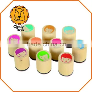 Wooden Rubber Stamps Mood 10 Pcs for Kids thumbnail-2
