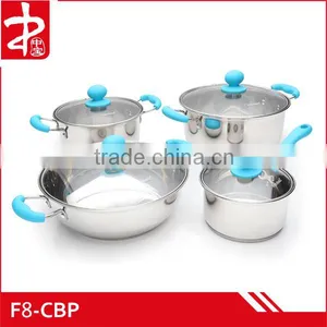 2014 New Product Red Handle 12pcs Kitchen Set Stainless Steel Cookware thumbnail-4