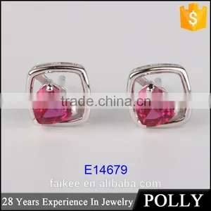 Cheap Wholesale Stud Earrings Zircon Silver Jewelry thumbnail-4