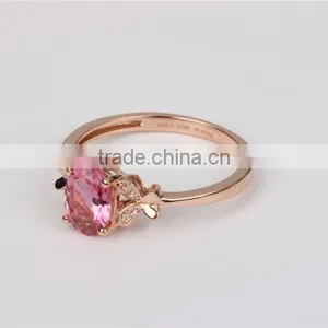 Wholesale 14k Rose Gold Ring Jewelry Alphabet Tourmaline Ring 2016 thumbnail-4
