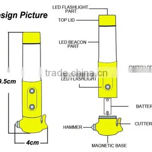 (120337) High Quality Work Light Super Bright Multifunction Flat Plastic Flashlight thumbnail-3