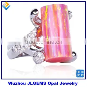 925 Sterling Silver Opal Stone Ring With AAA CZ In Hot Sale thumbnail-1