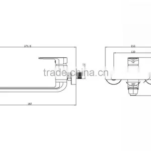 Long Spout Tube Bathtub Shower Faucet Kitchen Tap thumbnail-3