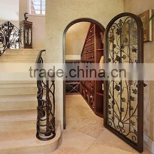 Wrought Iron Cellar Door With Glass thumbnail-6