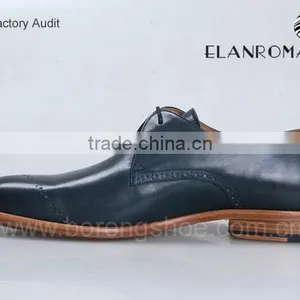 Gentle Fashion Real Calf Leather Derby Dyed Blue Men Business Natural Leather Dress Shoes thumbnail-4