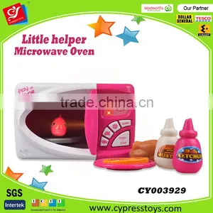 Mini Kitchen Appliance Cooking Toy Play Set Microwave Oven Toy With Food thumbnail-1