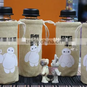 2016 New Design Jute Drawstring Bag for Glass Cup thumbnail-3