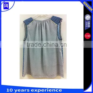 Mosaic Print Ruffle Vest thumbnail-1