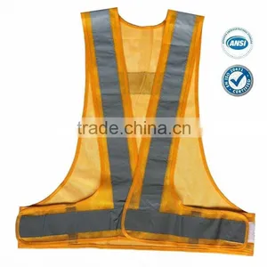 Mesh Safety Vest With Grey Reflective Tape thumbnail-1