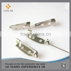 Nickel Plated Metal Brooch Pin Back With Locking Bar thumbnail-3