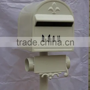 Foshan JHC-1022B Post Mounted Aluminum Mailbox/Decorative Letterbox/Outdoor Standing Postbox For Garden With Newspaper Holder thumbnail-2
