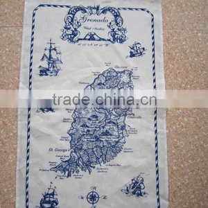 Kitchen Linen Tea Towel for Promotion and Giftkitchen Printed Tea Towel for Home Decoration Grenada Design thumbnail-2