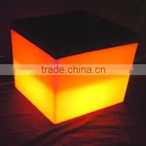 RGB Illuminated LED Light Cube / Rechargable Outdoor and Indoor LED Cube Seat With Cushion thumbnail-4