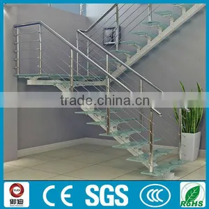 Custom Made Stainless Steel Glass Stairs Price thumbnail-5