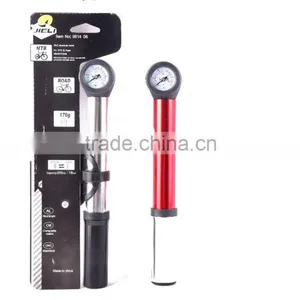 High Pressure Durable Aluminum JL9614 06 With Pressure Gauge Mini Bicycle Air Pump thumbnail-1