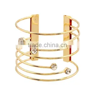 2016 Custom Jewelry Factory Wide Bangle Bracelets Gold thumbnail-2