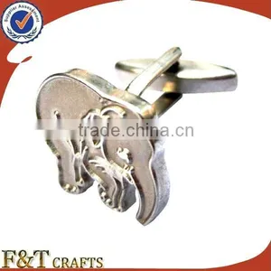 Cute Elephant Shape Blank Wedding Party Gift Custom Metal Cufflink thumbnail-1