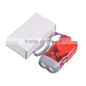Plasetic 2 LED Light Hand Crank Flat Torch for Promotion thumbnail-2