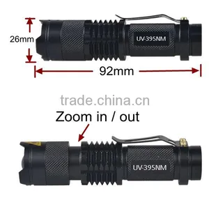 Mini Pocket UV LED 395NM Ultra Violet Zoomable UV Black Light Torch thumbnail-3