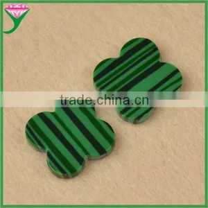 Beautiful Loose Natural Green Malachite Stone Four-Leaf Clover Gems thumbnail-1