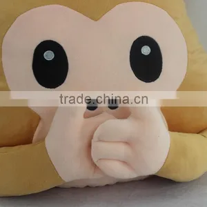 Funny Plush Animal Monkey Shaped Whatsapp Emoji Pillows For Decorative thumbnail-6