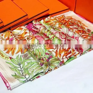 100% Silk Scarf With Golden Color for Women thumbnail-6