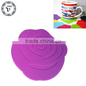Novelty Rose Flower Silicon Rubber Wine Glass Coaster thumbnail-1