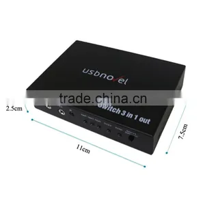 USBNOVEL 2016 New 3 in 1 Out HD MI Switch 3 Input and Output HD MI Selector With Power Adapter and Controller thumbnail-5