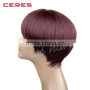 Free Shipping Custom Made Popular Color 99J Silky Straight Glueless Wig Silk Top Remy Brazilian Human Hair Full Lace Wig thumbnail-4