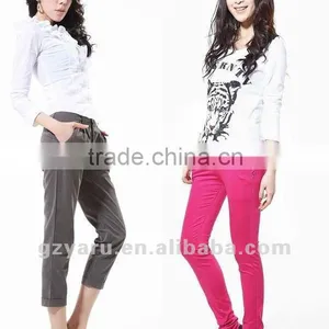 Women Pants Pockets Embroidery Design Wide Leg Suit Uniform 2011-2012 and Tops Gym Wear thumbnail-1