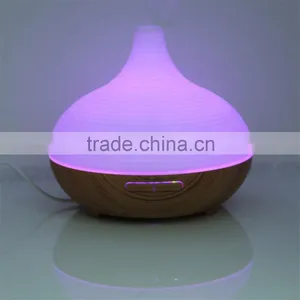 Changing Colored LED Lights Waterless Auto Shut-off Adjustable Mist Wooden Aroma Diffuser Bottle thumbnail-5