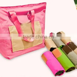Custom Super Large Waterproof 600D Oxford Folding Tote and Shoulder Portable Fashion Traveling and Shopping Bag for Women thumbnail-2